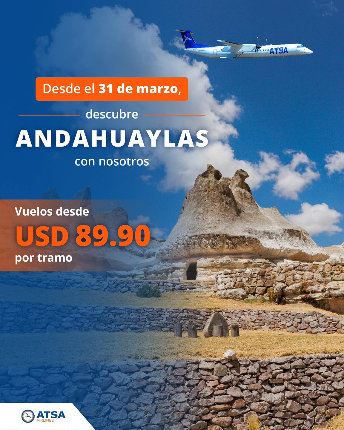 Precio pasaje avion Lima Andahuaylas Atsa